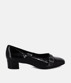 Cinderella Shoes Dressy Black Patent Block Heels