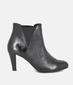 Cinderella Shoes Dressy Black Leather Ankle Boots