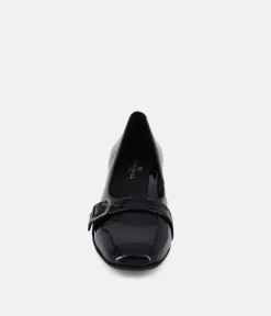 Cinderella Shoes Dressy Black Patent Block Heels