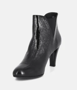 Cinderella Shoes Dressy Black Leather Ankle Boots