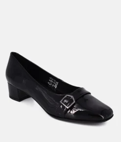 Cinderella Shoes Dressy Black Patent Block Heels