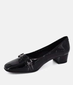 Cinderella Shoes Dressy Black Patent Block Heels