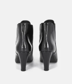 Cinderella Shoes Dressy Black Leather Ankle Boots