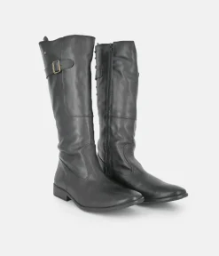 Cinderella Shoes Fashionable Long Black Leather Boots