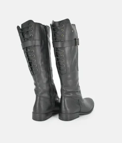 Cinderella Shoes Fashionable Long Black Leather Boots