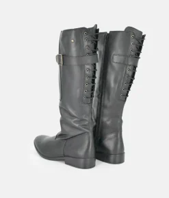 Cinderella Shoes Fashionable Long Black Leather Boots