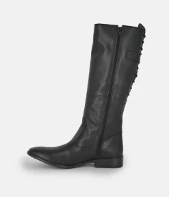 Cinderella Shoes Fashionable Long Black Leather Boots