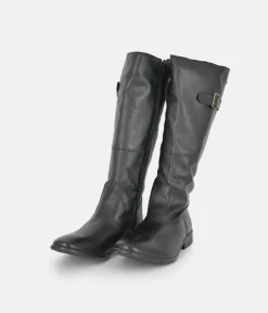 Cinderella Shoes Fashionable Long Black Leather Boots