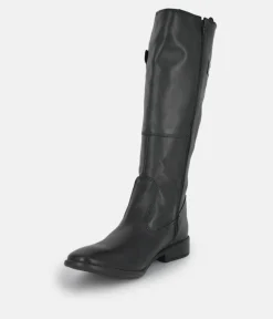Cinderella Shoes Fashionable Long Black Leather Boots