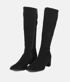 Cinderella Shoes Gorgeous Black Suede Long Boots