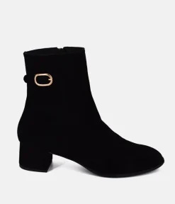 Cinderella Shoes Plush Black Suede Ankle Boots