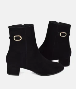 Cinderella Shoes Plush Black Suede Ankle Boots