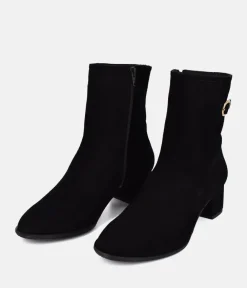 Cinderella Shoes Plush Black Suede Ankle Boots
