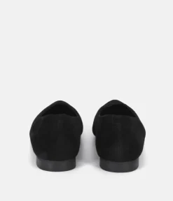 Cinderella Shoes Premium Suede Pointy Black Ballet Flats