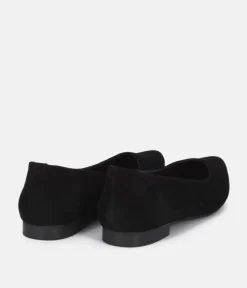 Cinderella Shoes Premium Suede Pointy Black Ballet Flats