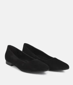 Cinderella Shoes Premium Suede Pointy Black Ballet Flats