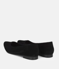 Cinderella Shoes Premium Suede Pointy Black Ballet Flats