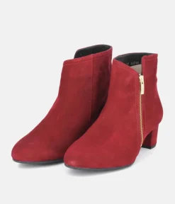 Cinderella Shoes Stunning Cherry Red Suede Ankle Boots