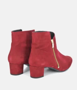 Cinderella Shoes Stunning Cherry Red Suede Ankle Boots