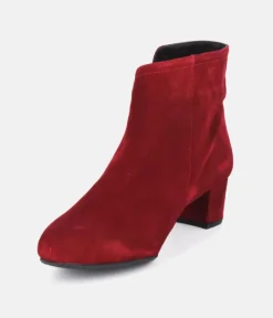 Cinderella Shoes Stunning Cherry Red Suede Ankle Boots