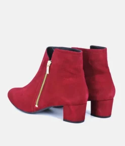 Cinderella Shoes Stunning Cherry Red Suede Ankle Boots