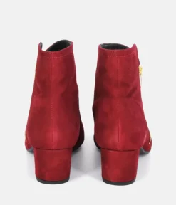 Cinderella Shoes Stunning Cherry Red Suede Ankle Boots
