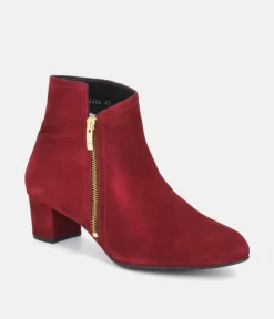 Cinderella Shoes Stunning Cherry Red Suede Ankle Boots