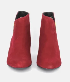 Cinderella Shoes Stunning Cherry Red Suede Ankle Boots