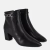 Cinderella Shoes Stylish Black Leather Ankle Boots