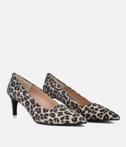 Cinderella Shoes Stylish Leopard Print Suede Heels