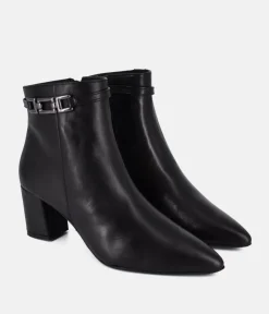 Cinderella Shoes Stylish Black Leather Ankle Boots