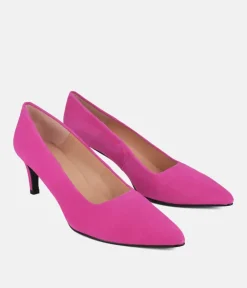 Cinderella Shoes Stylish Hot Pink Suede Heels
