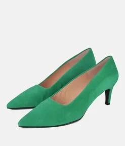 Cinderella Shoes Stylish Kelly Green Suede Heels
