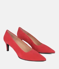 Cinderella Shoes Stylish Red Suede Heels