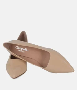Cinderella Shoes Stylish Beige Patent Heels