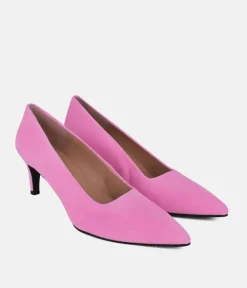 Cinderella Shoes Stylish Pink Suede Heels