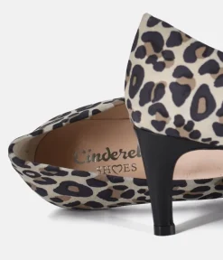 Cinderella Shoes Stylish Leopard Print Suede Heels
