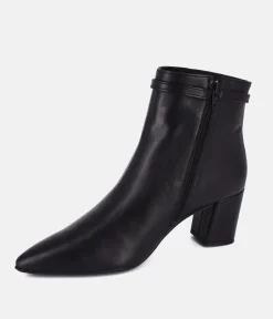 Cinderella Shoes Stylish Black Leather Ankle Boots