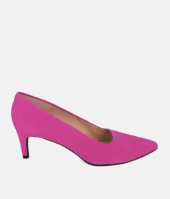 Cinderella Shoes Stylish Hot Pink Suede Heels