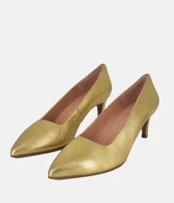 Cinderella Shoes Stylish Metallic Gold Heels