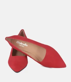 Cinderella Shoes Stylish Red Suede Heels