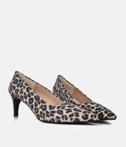 Cinderella Shoes Stylish Leopard Print Suede Heels