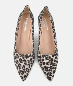Cinderella Shoes Stylish Leopard Print Suede Heels
