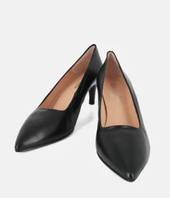 Cinderella Shoes Stylish Black Leather Heels