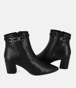 Cinderella Shoes Stylish Black Leather Ankle Boots