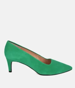 Cinderella Shoes Stylish Kelly Green Suede Heels