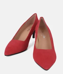 Cinderella Shoes Stylish Red Suede Heels