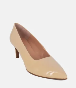 Cinderella Shoes Stylish Beige Patent Heels