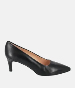 Cinderella Shoes Stylish Black Leather Heels