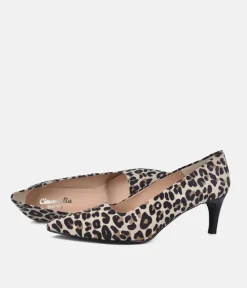 Cinderella Shoes Stylish Leopard Print Suede Heels